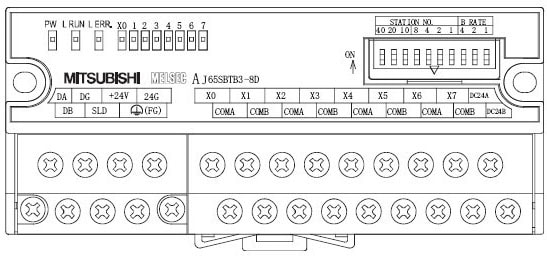 三菱cc-link模塊AJ65SBTB1-8D表面形狀圖 三菱cc-link模塊AJ65SBTB1-8D表面形狀圖